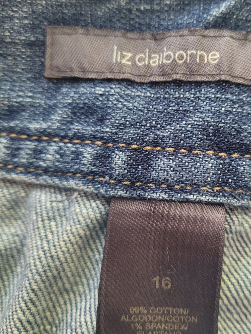Vintage Liz Claiborne Y2K A-Line Cotton Denim Midi/Maxi Skirt Size 16 - Picture 3 of 8